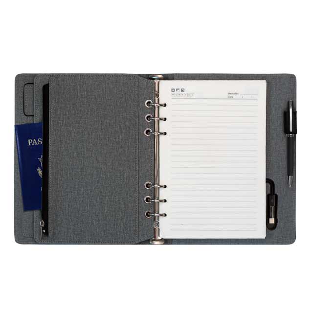 AIGIO - Giftology A5 Notebook Organiser With 10000mAh Powerbank - Grey