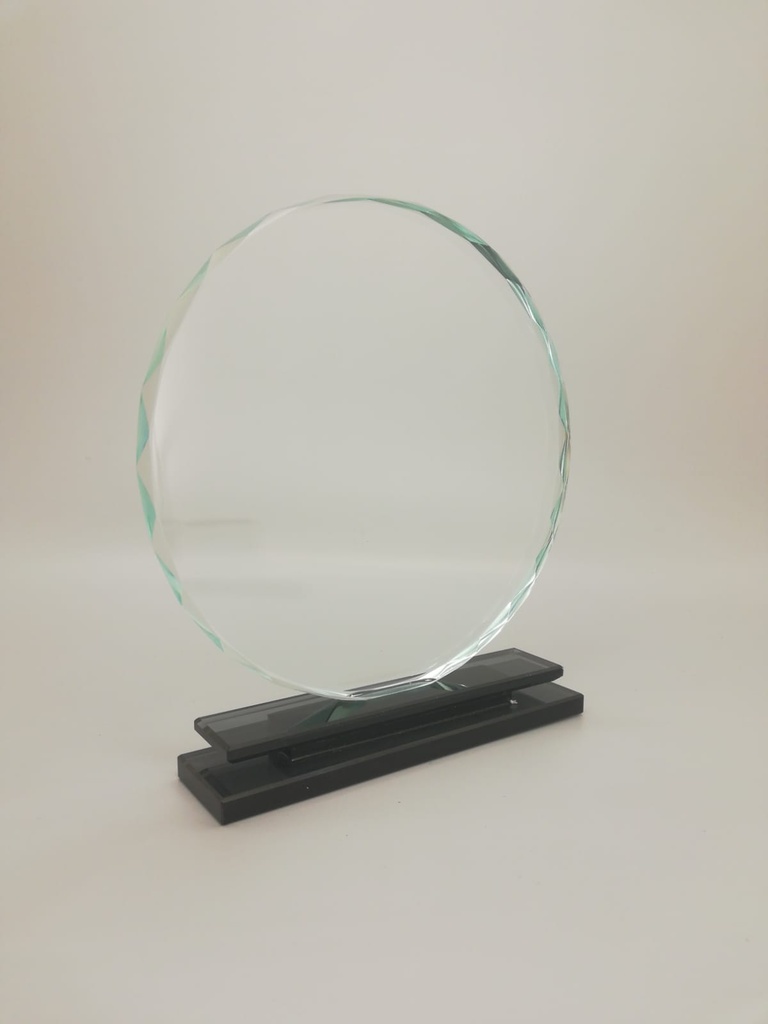 [10436] crystal trophy round 18x18 cm