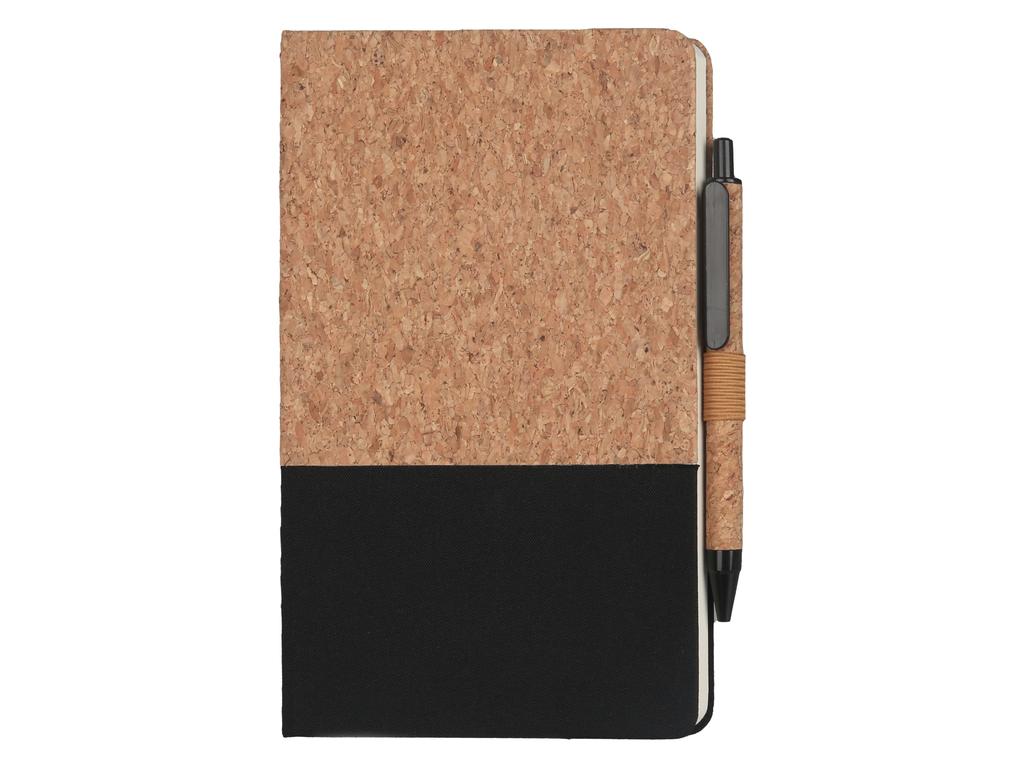 [NBEN 5101] BORSA - eco-neutral A5 Cork Fabric Hard Cover Notebook and Pen Set - Black