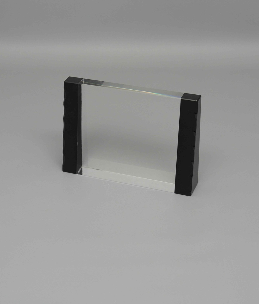 crystal trophy with black sides