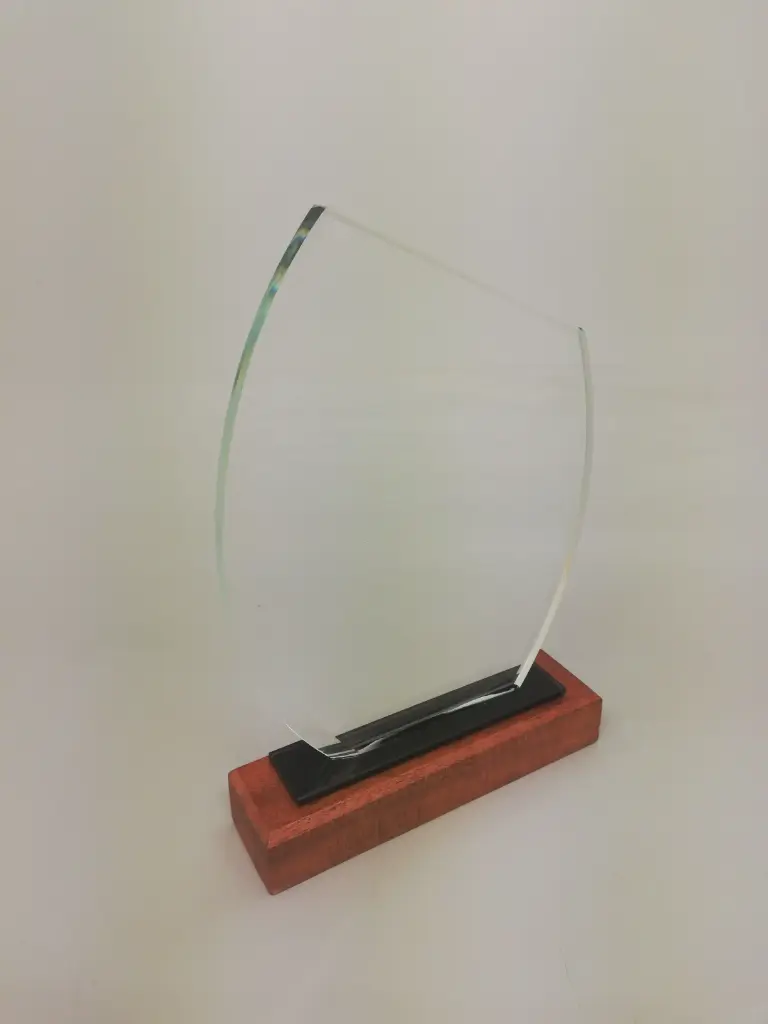 Crystal Trophy with wooden base