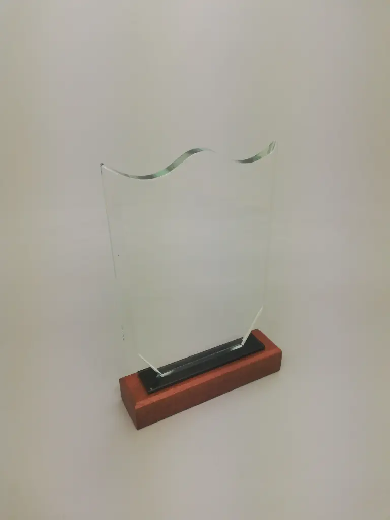 Crystal Trophy with Wooden base