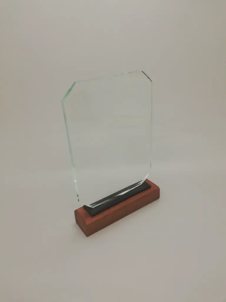 Crystal Trophy with Wooden base 